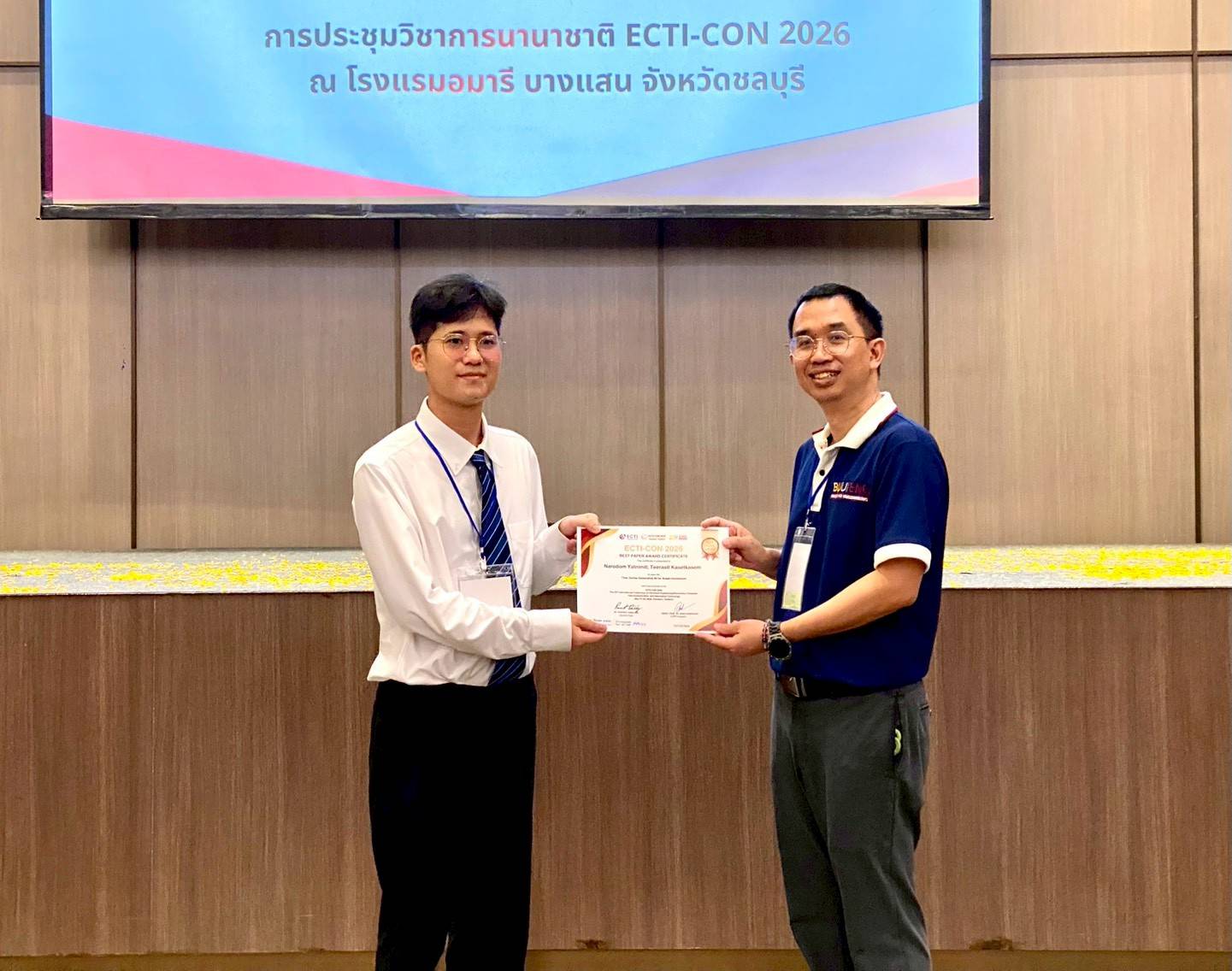 Best Paper Awards presentation photo 8 at ECTI-CON 2026